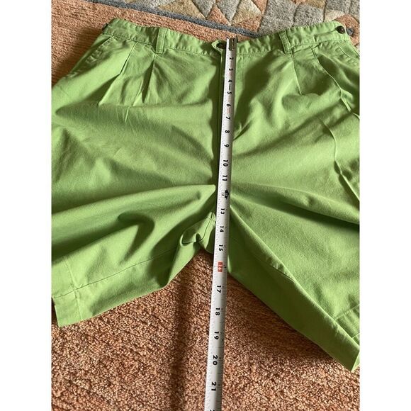 Vintage Ivy Crew Women’s High-Rise Pleated Green Shorts Bermuda Size 36 - Picture 9 of 9